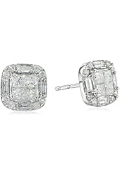10k White Gold Cushion-Shape Diamond Stud Earrings (1/2 cttw)