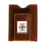 ILLINOIS FIGHTING ILLINI BROWN MAGNETIC WALLET MONEY CLIP
