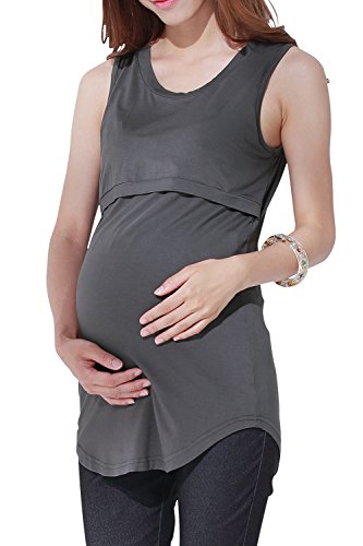 Sweet Mommy Bamboo Simple Maternity and Nursing Long Tank Top CHM