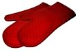 Kitchen Elements Ultra-Flex Red Silicone Kitchen Cooking Mitt, Pack of 2