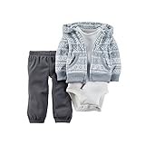 カーターズ Carter's ボディスーツ + カーディガン + パンツ 豪華3点セット 3-Piece Cardigan Set NB (50-55cm)