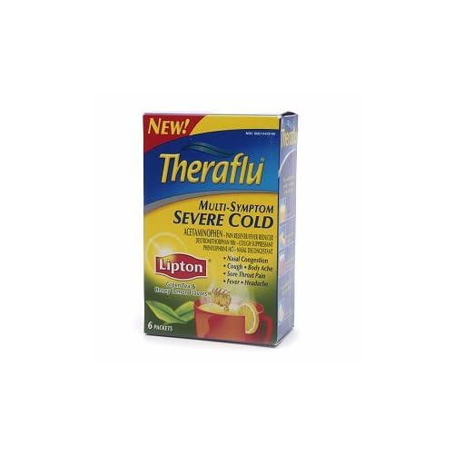 TheraFlu Multi Symptom Severe Cold Packets, Lipton Green Tea & Honey