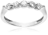 10k White or Yellow Gold 5-Stone Shared Prong Diamond Ring (1/2 cttw, J-K Color, I2-I3 Clarity)