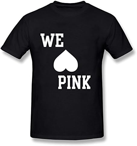 WZJ Men's We Love Pink Ribbon Logo Short Sleeve T-shirt