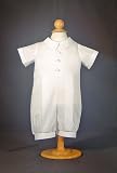 Christening Outfit with Knicker Length Pleated Pants and Satin Buttons