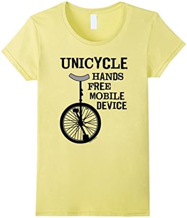 Women's Unicycle Mobile Device Bold Funny T-Shirt Medium Lemon