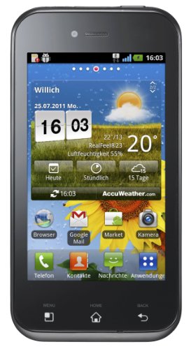 LG E730 Optimus Sol Smartphone ( 9,65 cm (3,8 Zoll) Touchscreen, HSDPA, GSM, 5 Megapixel Kamera, MP3) schwarz