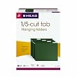 Smead Flex-i-Vision Letter Size 1/5 Tab Cut Green Hanging File Folders 25 Count (64055)