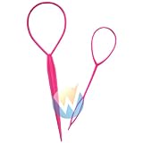 2pcs Hair Braid Braider Ponytail Styling Tool Set (Pink)