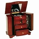 Musical Jewelry Box with Lock. Cherry Music Box Armoire by Mele plays Magic Flute