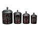 Art Nouveau Canister Set with Fresh Seal Lids (Galvanized Metal) (See Description)