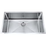 Kraus Kitchen Sink KHU100R332-KK. 32''L x 19''W x 10''H, Stainless Steel. Chrome pop-up drain and mounting ring included