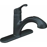 Renzo One Handle Low Arc Pullout Kitchen Faucet Finish: Matte Black