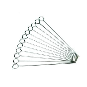 12 x BBQ Meat Vegetable Kebab Skewers in Stainless Steel (1 Dozen)