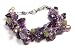 Oi! - Ladies Purple Mother of Pearl, Fresh Water Pearl, Amethyst, Peridot and Garnet on Silk Bracelet - B0524