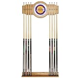 NBA6000-LAL - Los Angeles Lakers NBA Billiard Cue Rack with Mirror