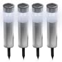 Super Bright Long Stainless Steel Tube Solar Powerd Garden Light - (Set of 4)