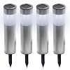Super Bright Long Stainless Steel Tube Solar Powerd Garden Light - (Set of 4)
