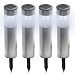 Super Bright Long Stainless Steel Tube Solar Powerd Garden Light - (Set of 4)