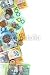 Wallmonkeys Peel and Stick Wall Decals - Australian Notes and Coins Form a Border on White. - Removable Graphic