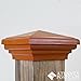 4x4 (Nominal) Cedar Color Pyramid Post Cap - with 10 Year Warranty - Free Shipping