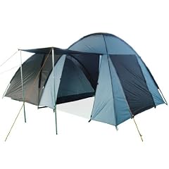 Kuppelzelt mit grossem Vorbau (4 Pers.) Schwarz/Hellblau
