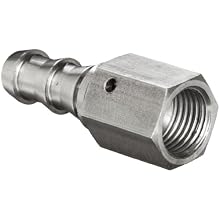 Brennan 2111-06-06-SS, Stainless Steel JIC Tube Fitting, 06PL-06FJS Adapter, 3/8" Tube OD x 3/8" Hose ID