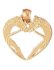 Dazzlers Solid 14k Gold Horse Heart Charm Pendant Available in three colors from jewelsberry (weights: 1.6 grams only)