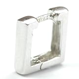Image of 9ct White Gold Single Square Creole Earring, THIS IS A SINGLE EARRING!