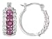 1.10CTW RUBY STERLING SILVER SADDLEBACK HOOP EARRINGS