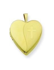Gold Plated Sterling Silver 20mm Textured Cross Locket.