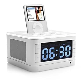 Click here to buy Cygnett GrooveTimeII Alarm Clock and Radio Speaker System for iPod (White) by Cygnett.