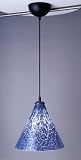 PLC Lighting 1800 WH Black / Blue Rio I Contemporary / Modern Single Light Mini Pendant from the Rio