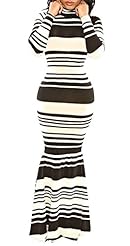 Polyester/Silk Mermaid Open-Back Long Sleeves Striped Print Evening Dress 