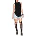 Tenworld Women Summer Vest Top Sleeveless Backless Blouse Cotton Tank Shirt (M = US 6, Black)