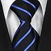 Neckties By Scott Allan, 100% Woven Black Medium Blue Striped Tie, Wedding Neckties for Groom
