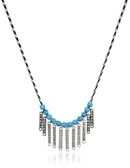 Steve Madden Pave Crystal Bar Woven Long Necklace, 31"