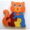 Under 3's Toys : Large Cat wooden Puzzle