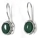 Sterling Silver Malachite and Silver Dangle Earrings by Sajen