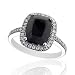 Black Onyx and Diamond Ring 1/5ctw