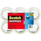 Scotch Heavy Duty Shipping Packaging Tape, 1.88 Inches x 54.6 Yards, 6-Rolls (3850-6)