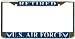 USAF US Air Force Retired Chrome Metal License Plate Frame Holder