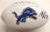 CALVIN JOHNSON SIGNED AUTOGRAPHED DETROIT LIONS LOGO FOOTBALL COA + HOLOGRAM