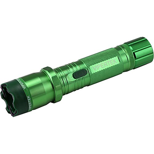 VIPERTEK VTS-191 - 51,000,000 V Heavy Duty Stun Gun - Rechargeable with LED Tactical Flashlight (Green)