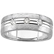 14K White Gold Diamond Man's Wedding Band - 0.33 Ct.