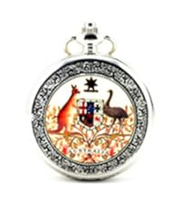Tirio silvery white Australia animal style Mechanical Movement Hand Wind pocket watch with gift box A