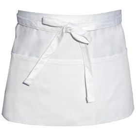 Chef Works F9 3-Pocket Waist Apron, 12-Inch Length by 23-Inch Width, White by Chef Works