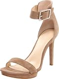 Calvin Klein Women's Vivian Suede Platform Sandal,Light Taupe,8.5 M US