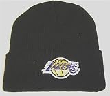 Los Angeles Lakers Black Beanie Knit Skull Cap w/ Cuff