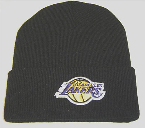 Los Angeles Lakers Black Beanie Knit Skull Cap w/ Cuff